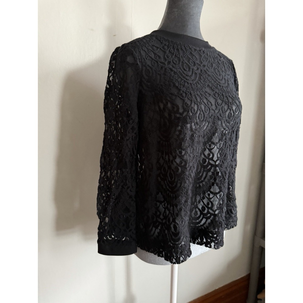 Black Lace Open Back‎ Front Cardigan, Whimsigoth Fairy Victorian Goth Top Witchy